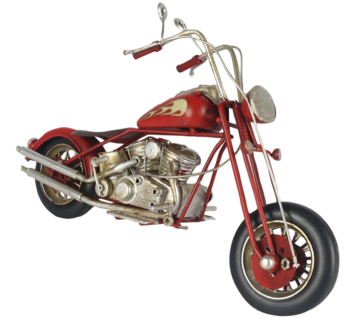 Repro Model Red Motorcycle Chopper